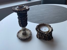 Geweih Kerzen Set Kerzenständer Set original antik