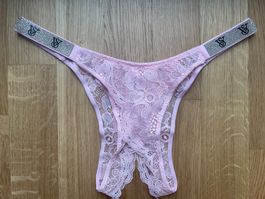 Victoria’s Secret Shine Strap Crotchless Panty S NEW