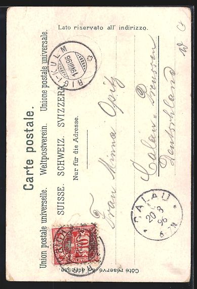 Cartoline postali: Litho Luzern, Schweizerhofquai, Gütsch  – Usato da Berlin venduto da bartko-reher 1