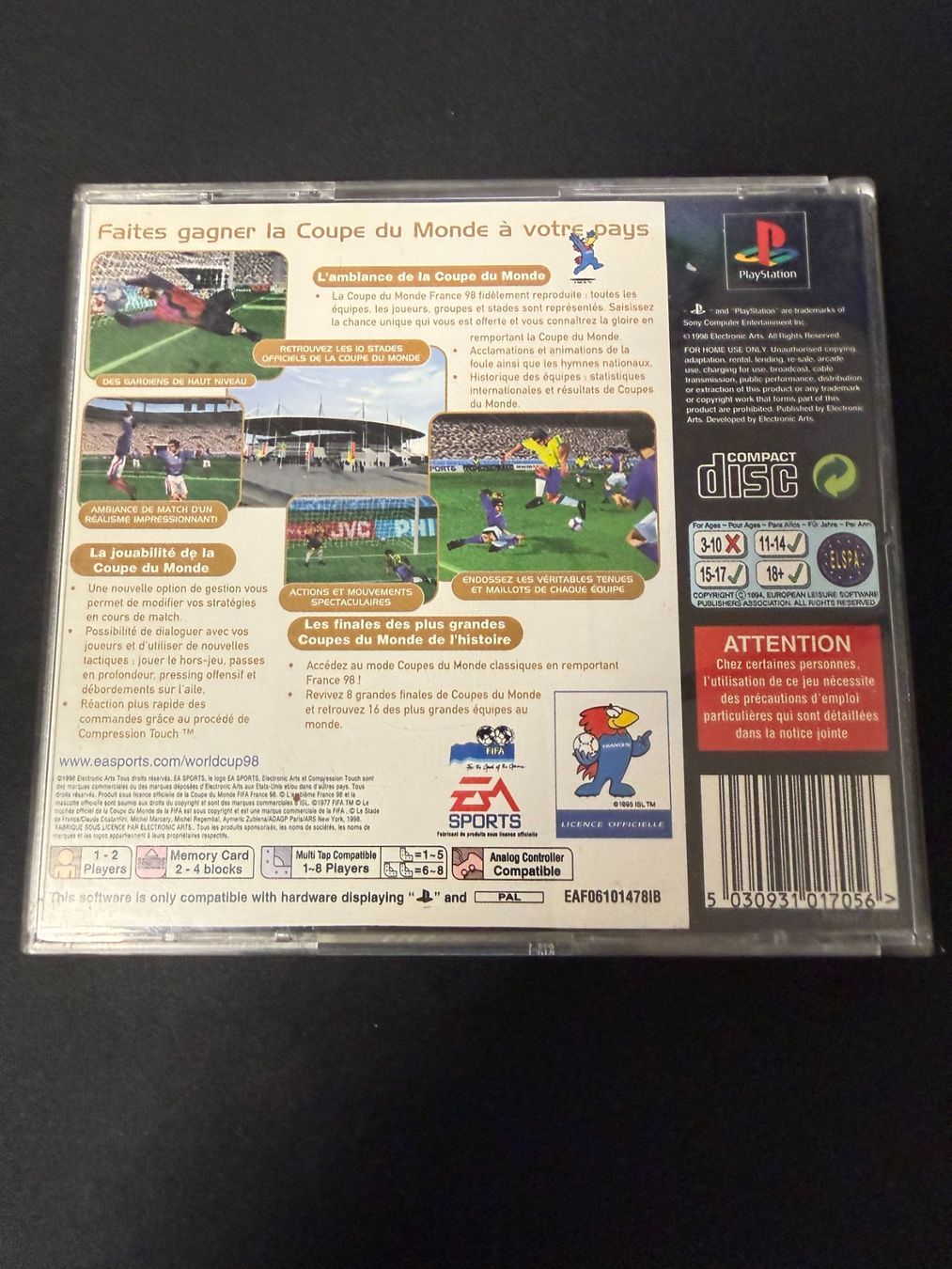 Sony Giochi: Coupe Du Monde 98 - PS1 – Usato da Pont-de-la-Morge venduto da Darfal 2