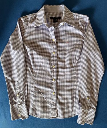 Weiß- lila Gant Damenbluse Gr. 36, Baumwolle+Elasthan