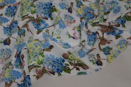 Stoff Kleiderstoff weiss/Blumen