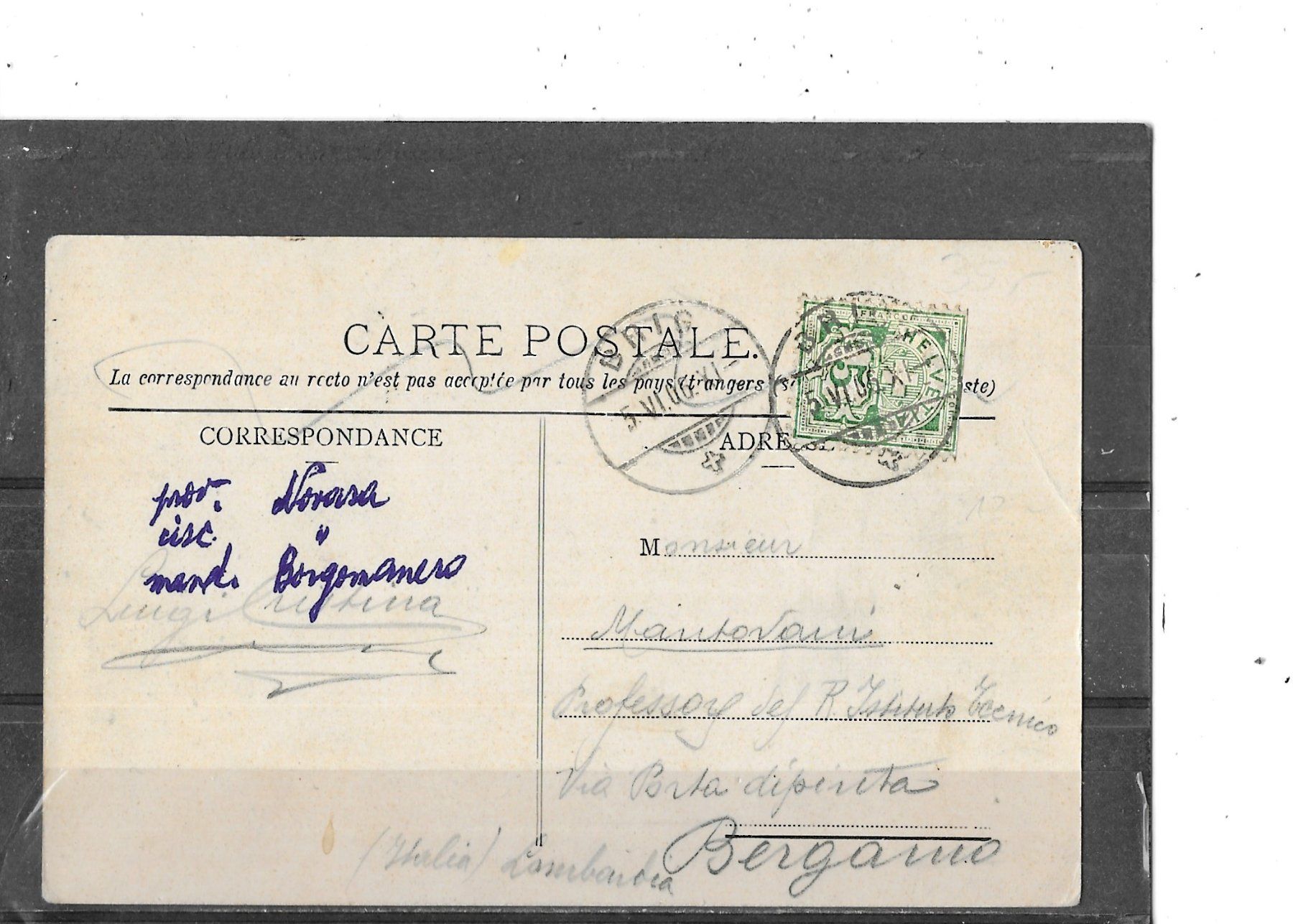 Cartoline postali: VS Brig 1906 mit Postkutsche – Usato da Schocherswil venduto da Wilare 1