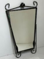 Vintage Wandspiegel Schmiedeeisen mit Rose – 64 × 37 cm