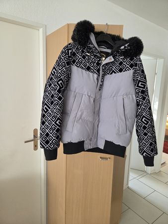 Glorious Gangsta Winterjacke schwarz grau Grösse S 