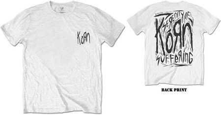 Korn T-Shirt Scratched Type (White) (Back Print) Grösse L
