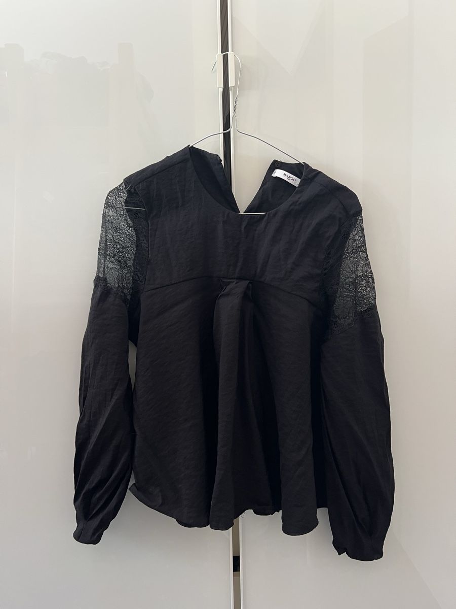 Mango Camicette: Mango, Bluse mit Spitze, Schwarz, S – Usato da Grindelwald venduto da wand_24 1