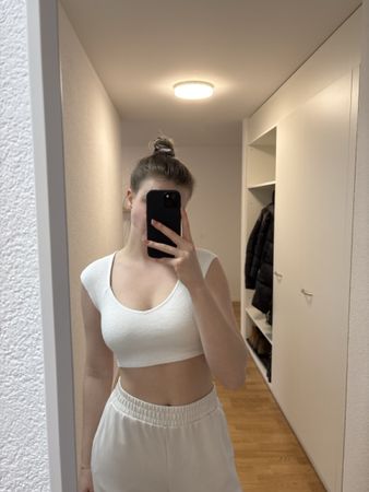 Weisses Zara Crop Top, Grösse S