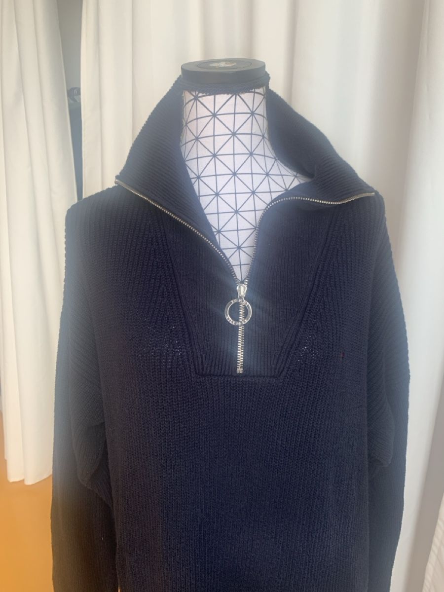 Tommy Hilfiger Kleider: Tommy Hilfiger Pullover Kleid dunkelblau Grösse L – Gebraucht aus Rain von 11. 1
