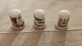 3 ditali da collezione in porcellana