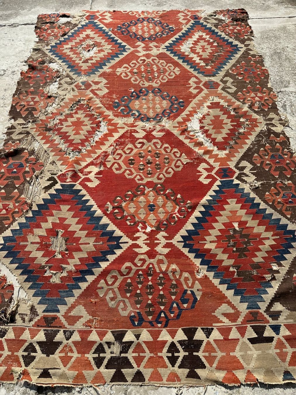 Kelim Tappeti: Orientteppich Konya Kelim antik, Fragment – Difettoso da Zürich venduto da an-dy 7