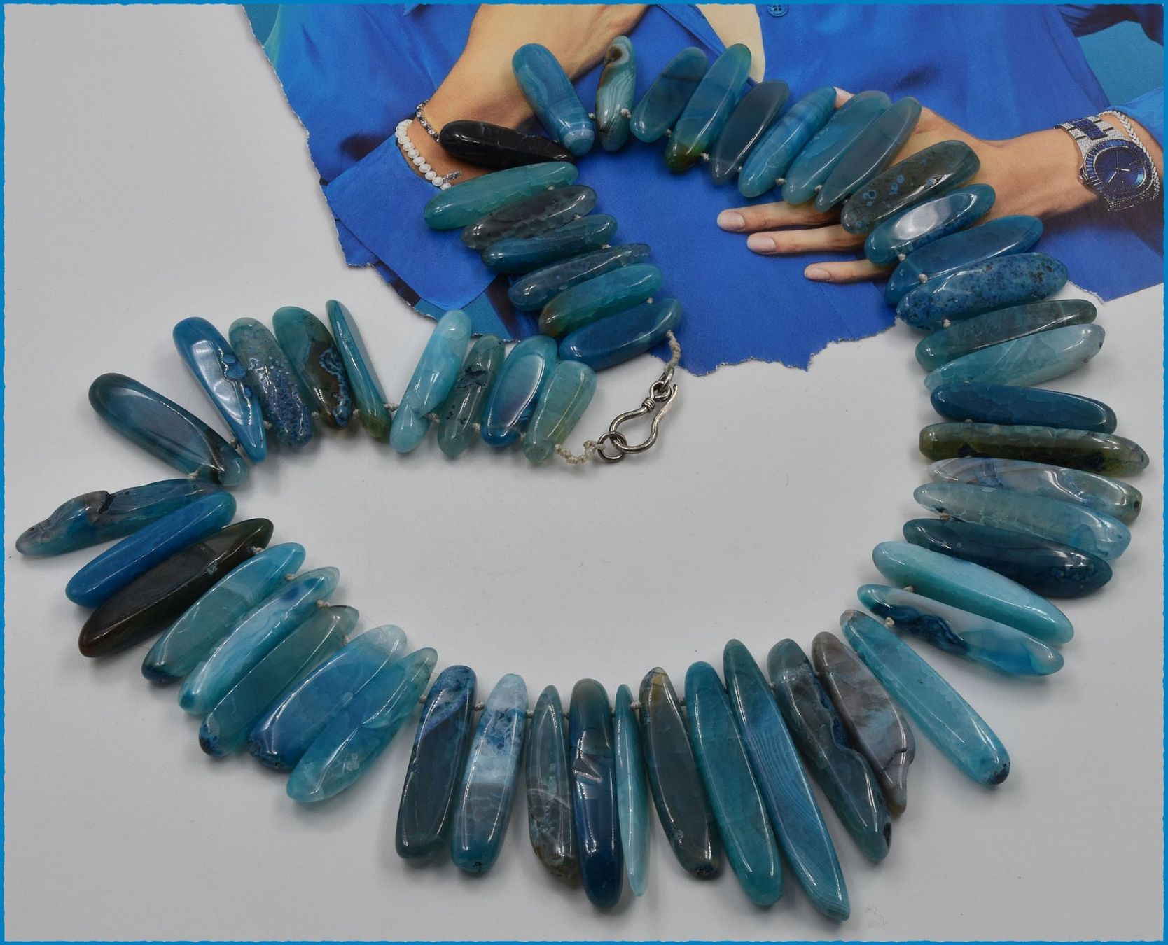 Catenine: Grosse Achat Freeform Edelstein Statement Kette 925 Silber – Nuovo e nell'imballaggio originale da Oberglatt ZH venduto da Goldfee1