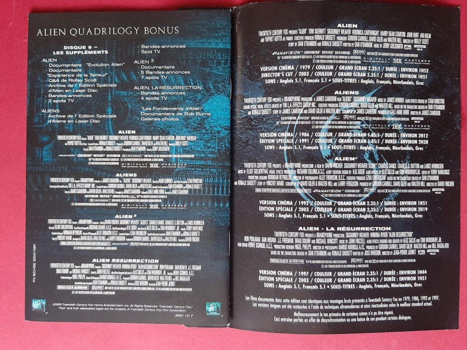 Tous les DVDs: DVD Alien Quadrilogy – D'occasion à Montet (Glâne) par KOADA 6