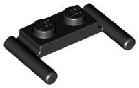 LEGO - 100x Black Plate 1x2 with Bar Handles - 3839b - NEW