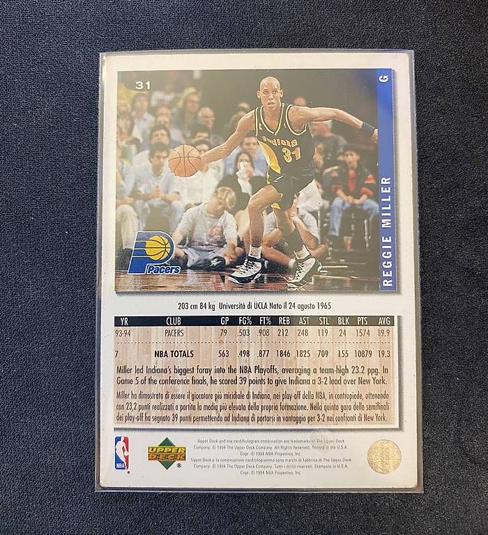 Nba Carte collezionabili: 1994 Upper Deck NBA - Reggie Miller - #31 - Italian – Usato da Savosa venduto da Misch-M13 1