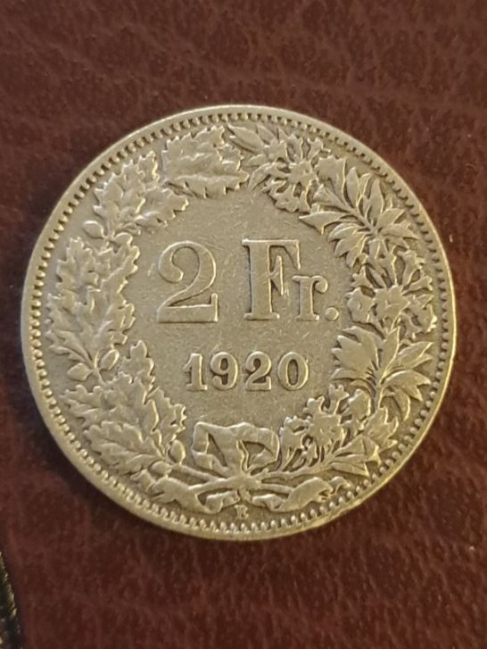 Tutti le monete: 2 Franken 1920 gebrauchte Erhaltung – Usato da Biel/Bienne venduto da underdogs 1