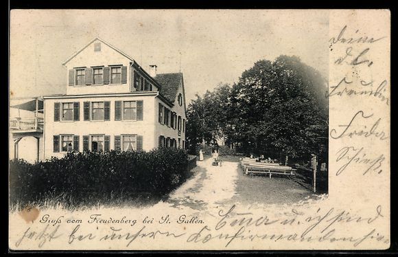 Cartoline postali: AK St. Gallen, Gasthaus Freudenberg – Usato da Berlin venduto da bartko-reher