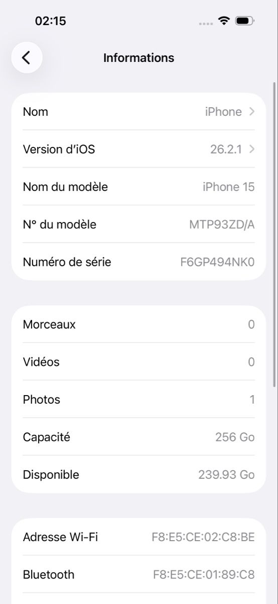 Apple Telefoni cellulari / Smartphones: iPhone 15 - 256Go - usure normale – Usato da Mont-sur-Rolle venduto da Dealer8 2