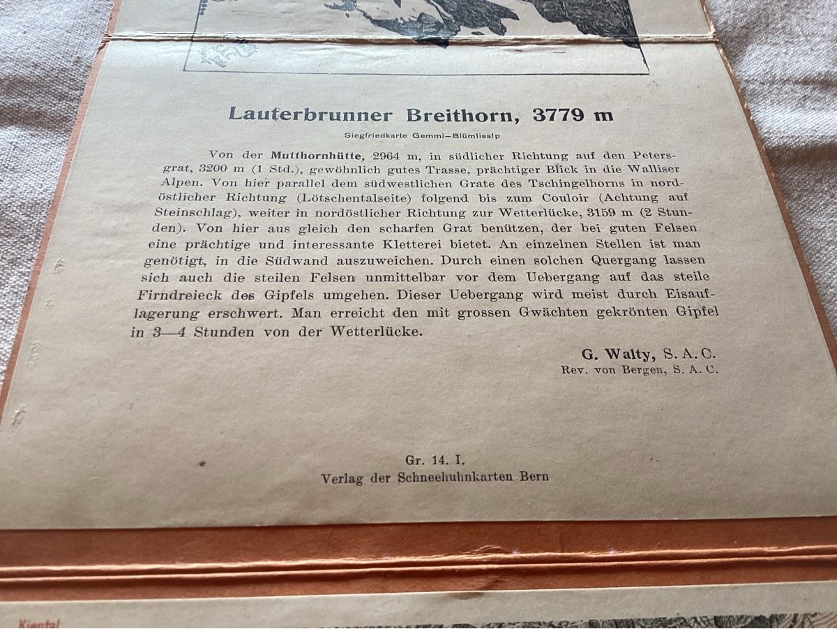 Ansichtskarten: Breithorn carte guide des cimes – Gebraucht aus Luc (Ayent) von Rebouille 4