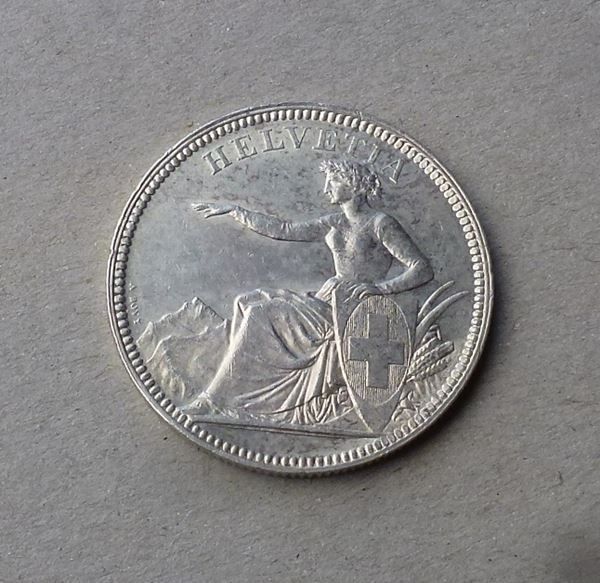 Tutti le monete: ++ 5.- Franken 1874 B. – Usato da Walkringen venduto da Casablanca777 1