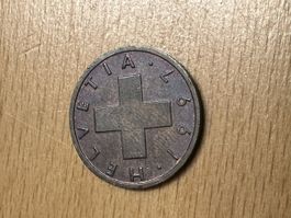 Schweizer 1 Rappen Münze 1961 Helvetia guter Zustand