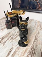 Deko Figur Hund schwarz gold Ablageschale
