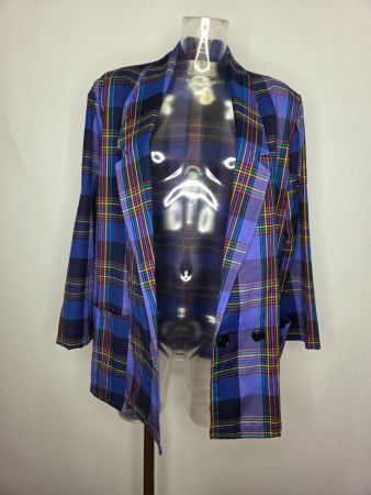Vintage Damen Blazer mit Tartan-Karo – EU M/L