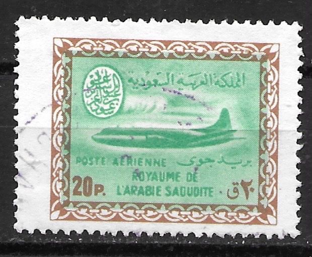 Tutti i francobolli: Saudiarabien 1963: Flugzeug Convair 440 – Usato da Zürich venduto da Rainstamps