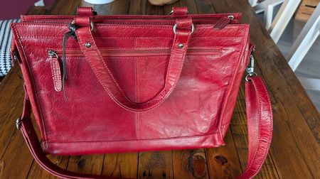 Rote Chesterfield Leder Handtasche - Top Zustand