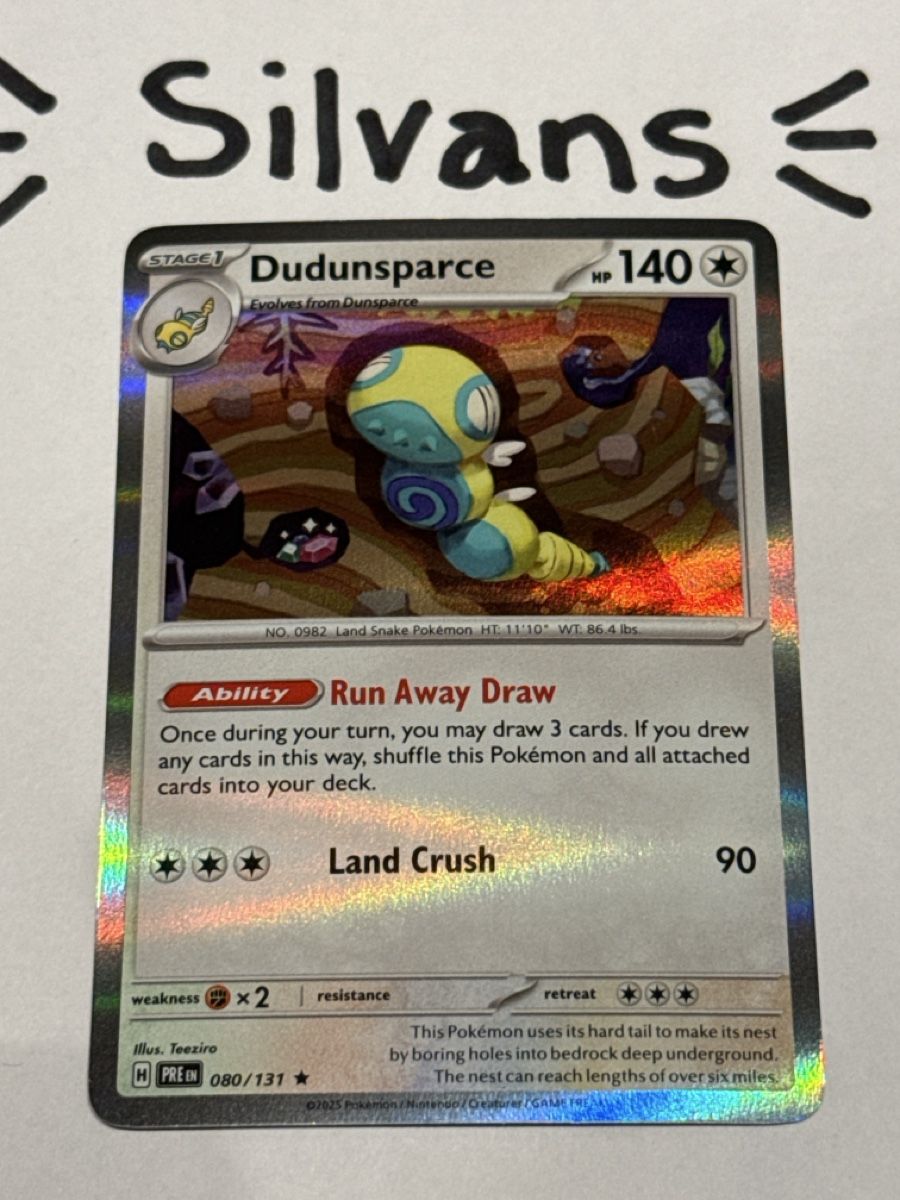 Pokémon Carte collezionabili: Dudunsparce Holo PRE 089/131 Prismatic Evolutions Englisch – Nuovo (secondo la descrizione) da Wil SG venduto da Silvans