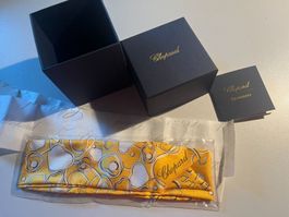 Chopard Originalverpackt Seidentuch, gelb mit Herzen