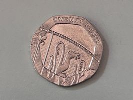 20 Pence del Regno Unito, coniata nel 2012