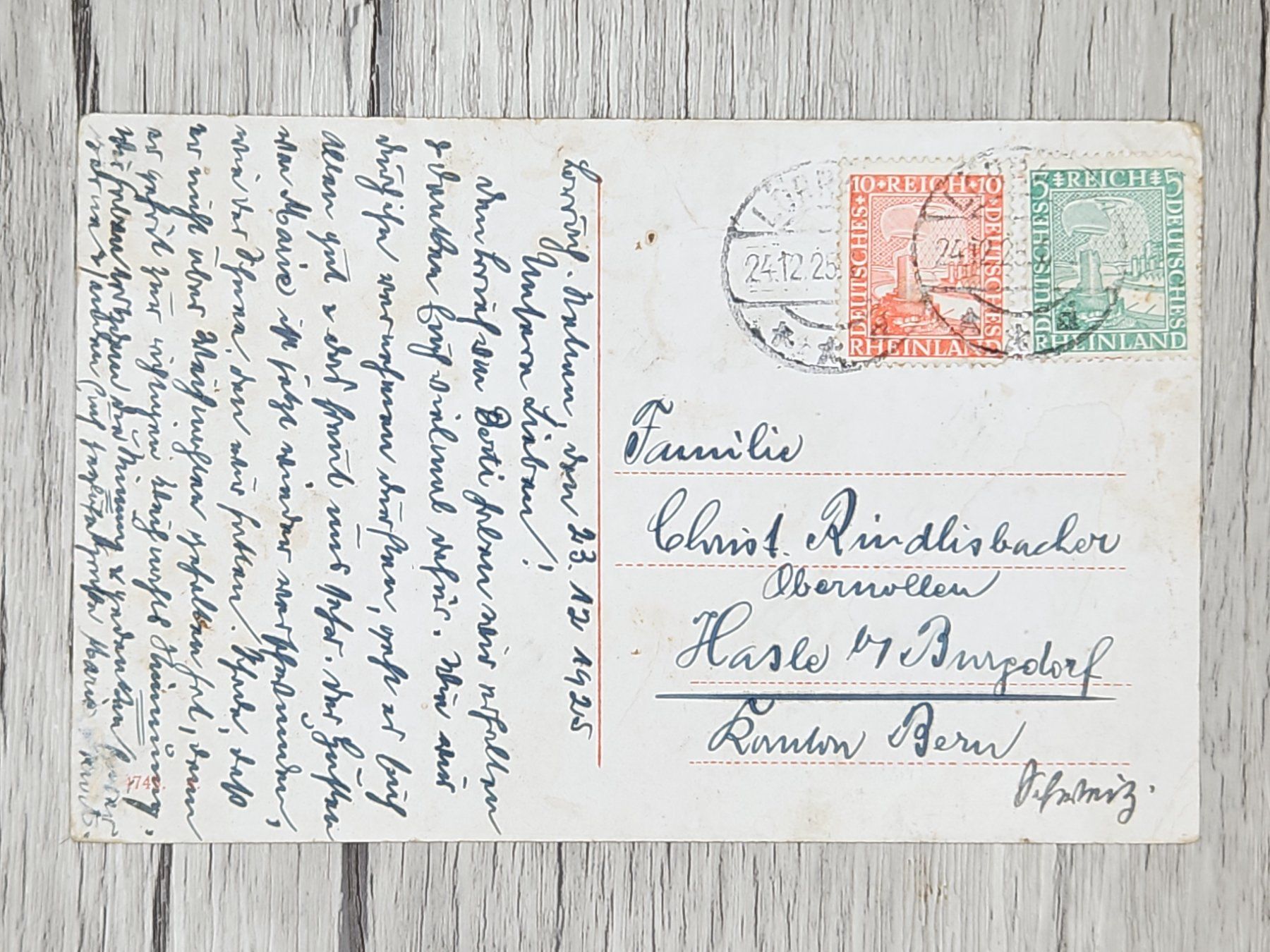 Tutti i francobolli: CL14 Carte Postale + Timbre Allemagne 1925 – Usato da Cousset venduto da Patrick_Collections 1