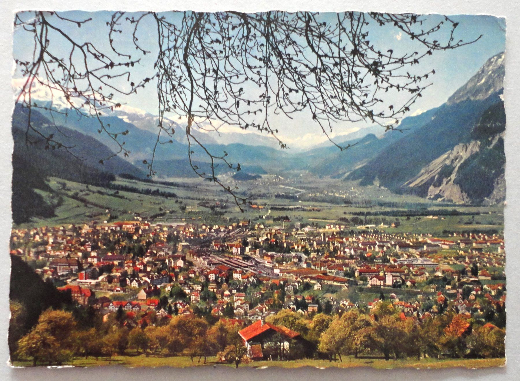 Cartoline postali: Chur mit Blick ins Bündner Oberland – Difettoso da Fétigny venduto da Billy2miny