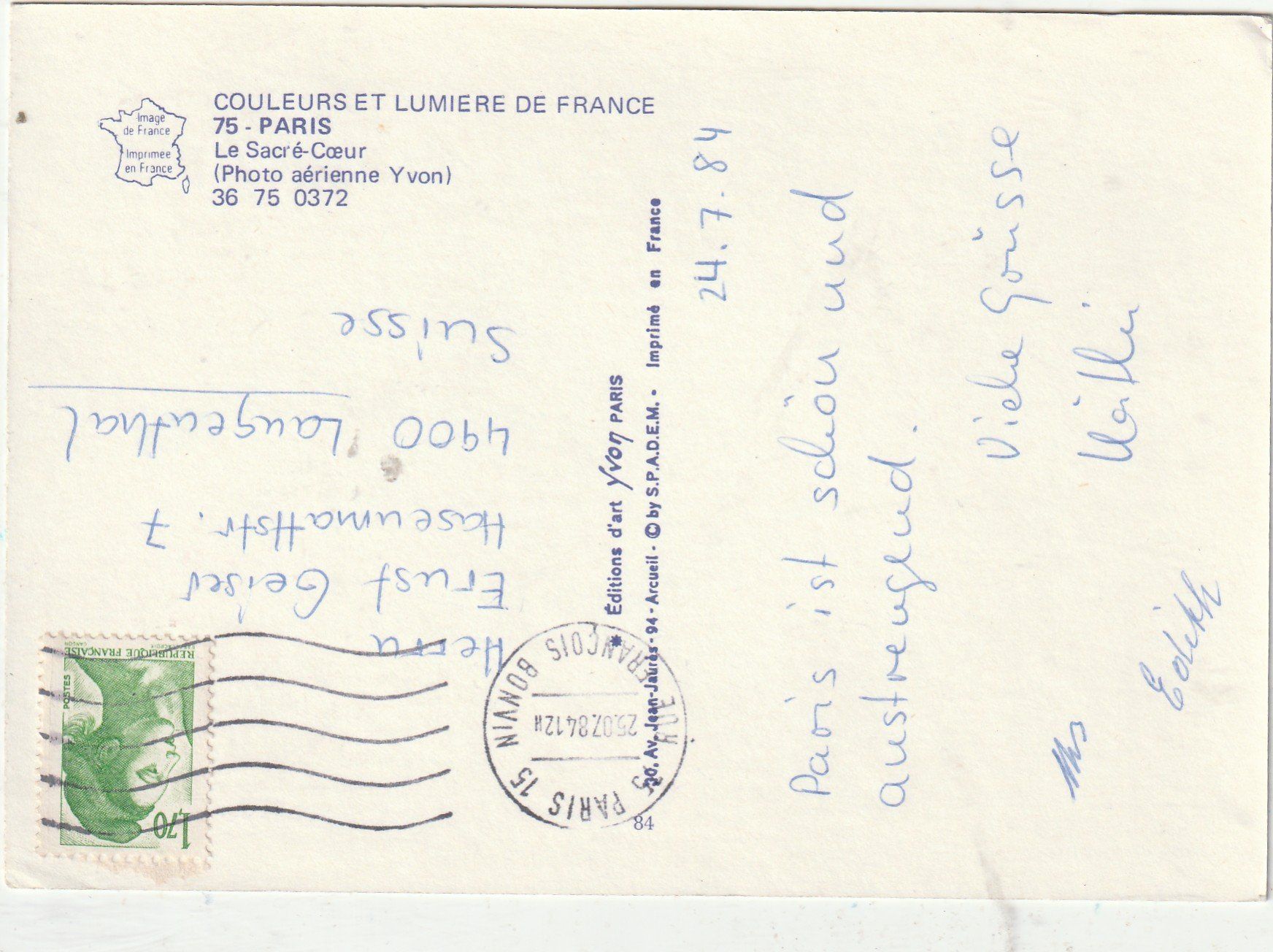 Cartoline postali: Paris  Flugaufnahme – Usato da Lumbrein venduto da made02 1