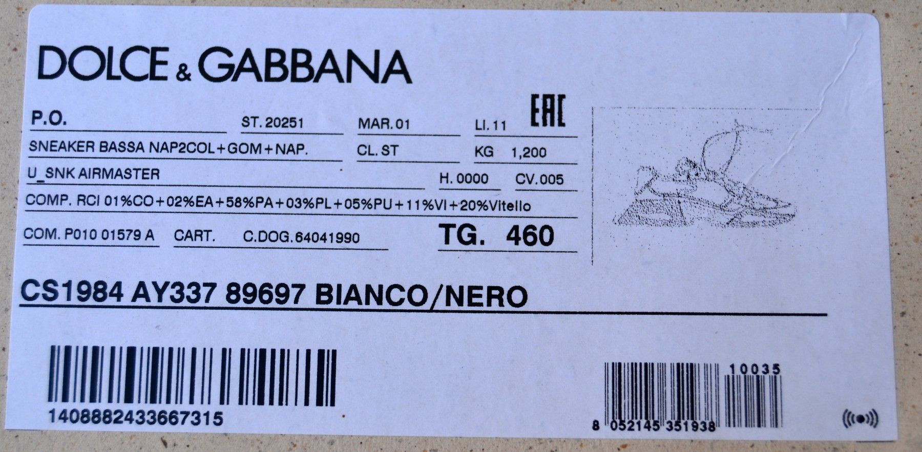 Dolce & Gabbana Scarpe da uomo: Dolce & Gabbana Sneaker .46 – Nuovo e nell'imballaggio originale da Collonges venduto da Allegree 8