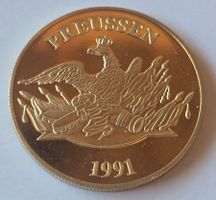 Gedenkmedaille Preussen 1991 Wilhelm I Kaiser vergoldet