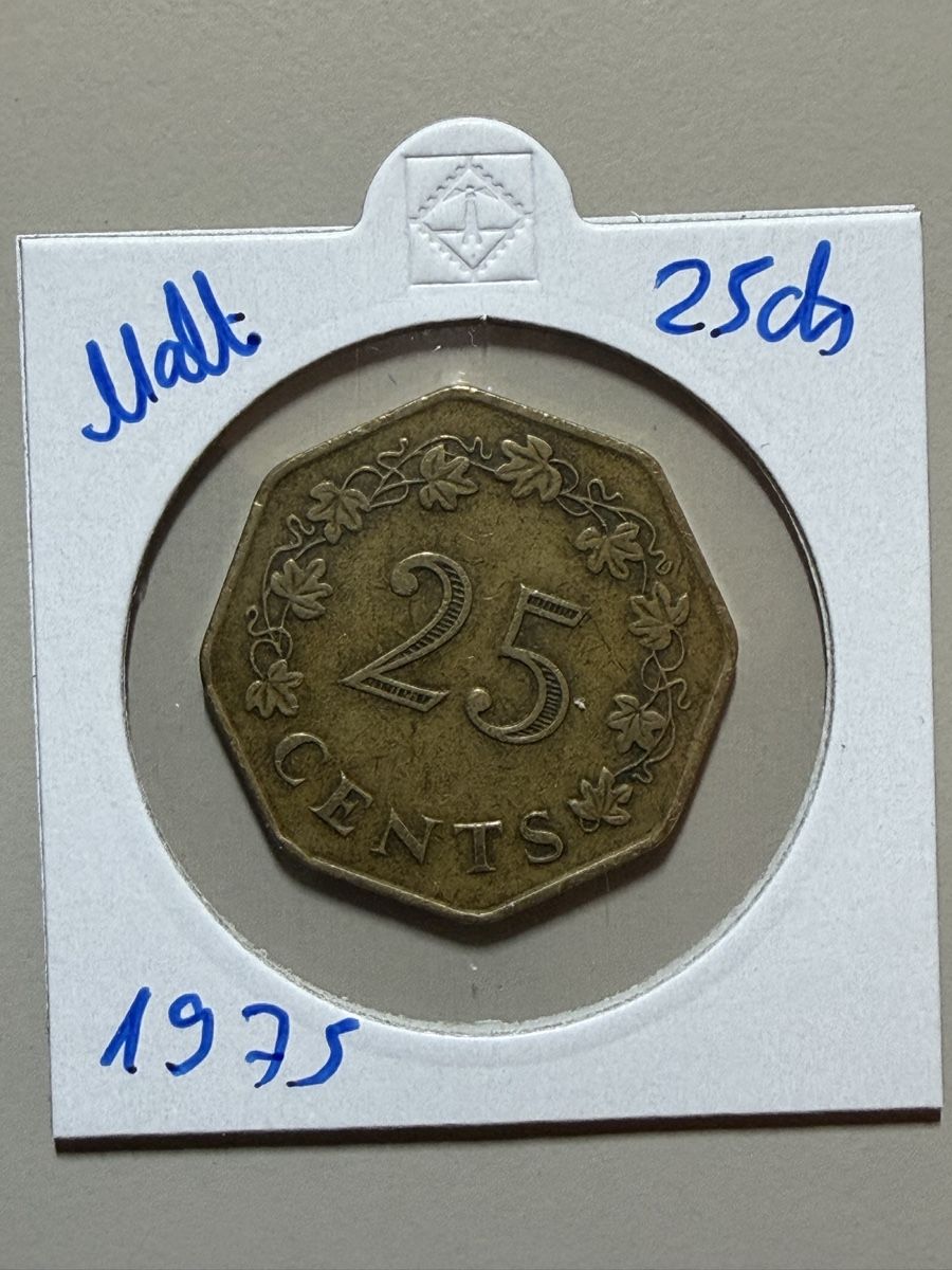 Tutti le monete: Malte - 25 cents - 1975 - Luzzu – Usato da Payerne venduto da Mike1682