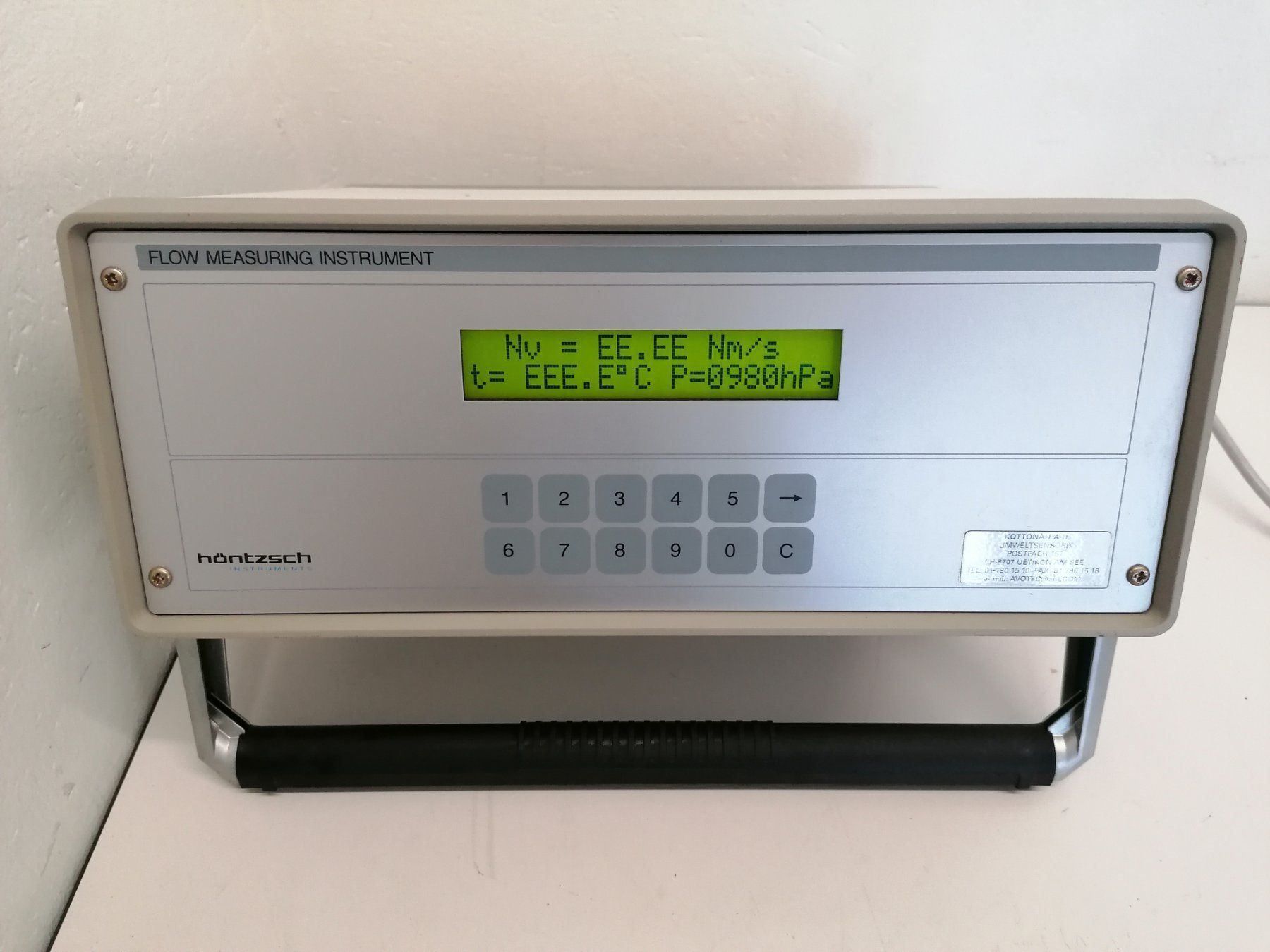 Misurare: Höntzsch Flow Measuring Insrument – Usato da Niederdorf venduto da LeptonAG_Labor 2
