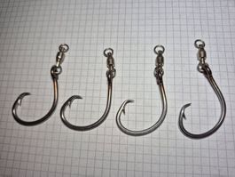 4x  Live Bait Inline Circle 5/0 mit Wirbel