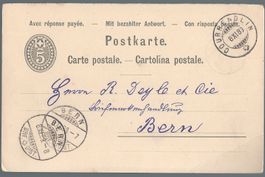 Entier postal , Courrendlin 06.11.1883