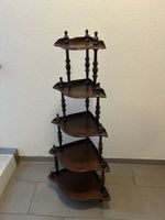 Étagère d'angle en bois foncé à 5 niveaux bon état