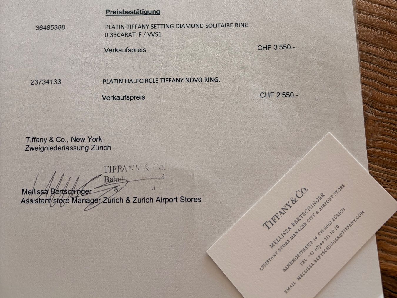 Anelli: Tiffany & Co. Verlobungsring Diamant inkl. Ehering – Usato da Schaffhausen venduto da PPCAM 3