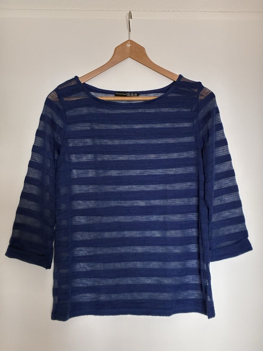 Pulls & Sweat-shirts: Damen Pullover Atmosphere blau gestreift Grösse 38 – D'occasion à Tagelswangen par sarahski