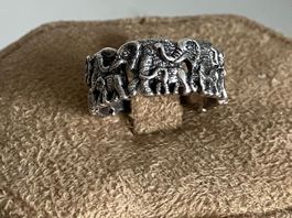 Bague Éléphants en argent ,taille 56,bijou ethnique