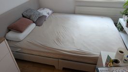 Bettgestell beige 160x200 cm ohne Matratze 