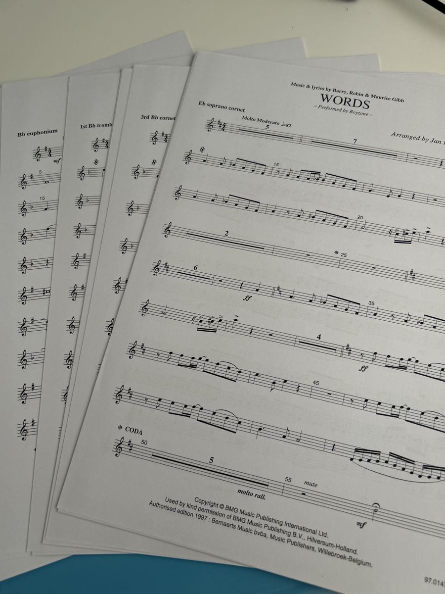 CD: Brass Band Noten: Words by Boyzone – Nuovo (secondo la descrizione) da Galgenen venduto da Red27 2