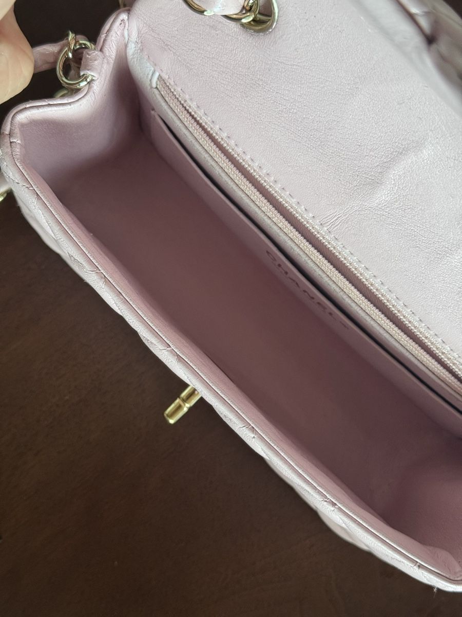 Chanel Borse: Chanel Mini Rectangular Flap Bag Light Pink Leather – Usato da Zürich venduto da amber123 7