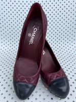 Chanel Pumps. Leder in Bordeaux, Schwarz. 39,5. 🎁💝🍀
