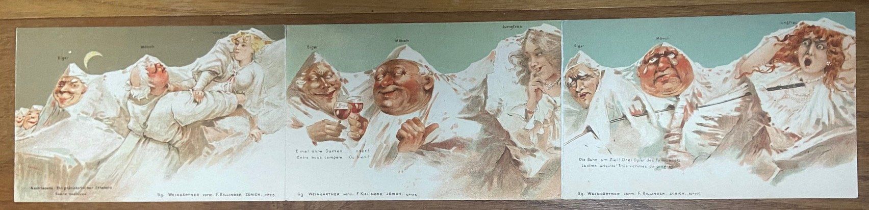 Cartoline postali: DREITEILIGE LITO BERGGESICHTER, WEINGÄRTNER/KILLINGER 115 – Usato da Pura venduto da ulisse1957